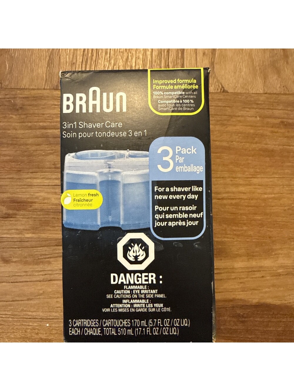 Braun 3in1 Shaver Care Lemon Fresh Cleaning Cartridges 3 Pack Made in Ireland